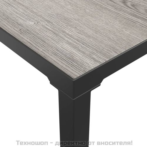 Градински лаундж комплект, 8 части, черно и сиво, полиратан