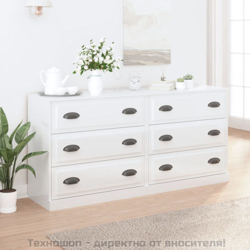 Сайдборди, 2 бр, бял гланц, инженерно дърво