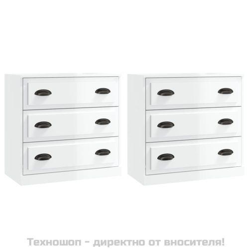 Сайдборди, 2 бр, бял гланц, инженерно дърво