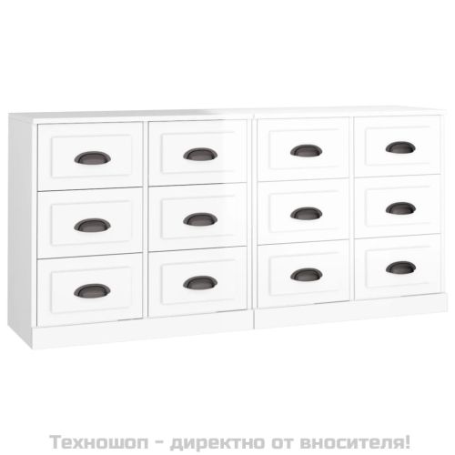 Сайдборди, 2 бр, бял гланц, инженерно дърво