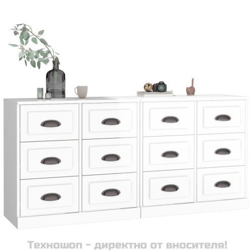 Сайдборди, 2 бр, бял гланц, инженерно дърво