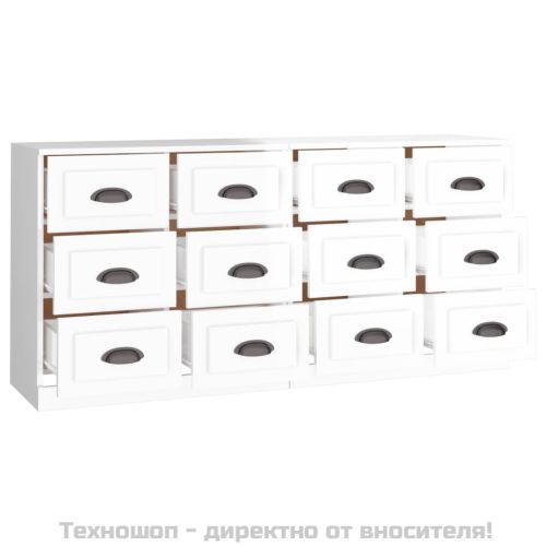 Сайдборди, 2 бр, бял гланц, инженерно дърво