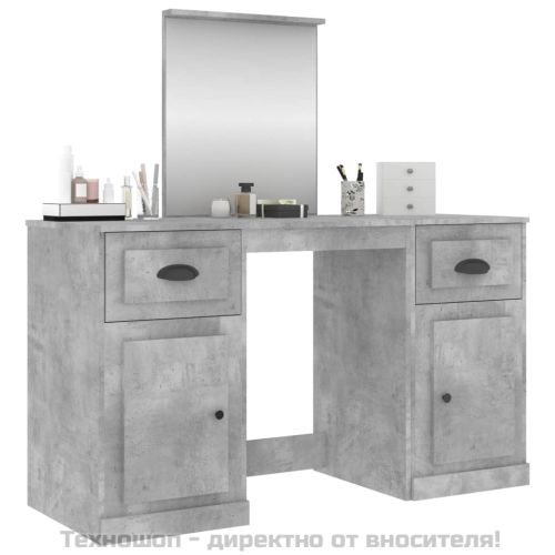 Тоалетка с огледало, бетонно сива, 130x50x132,5 см