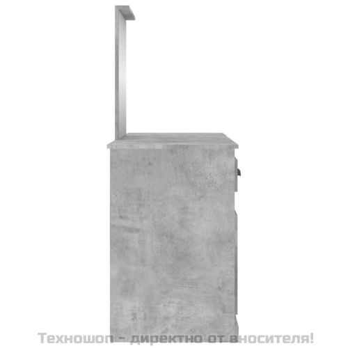 Тоалетка с огледало, бетонно сива, 130x50x132,5 см