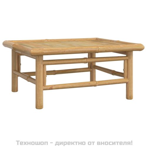 Градински лаундж комплект, 7 части, възглавници таупе, бамбук