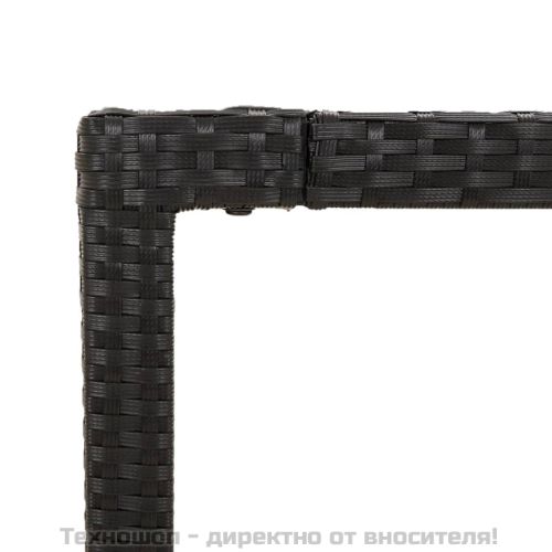 Градински трапезен комплект 7 части възглавници черен полиратан