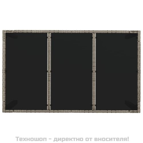 Градински трапезен комплект 5 части с възглавници сив полиратан