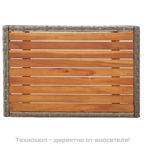 Градински трапезен комплект 4 части с възглавници сив полиратан