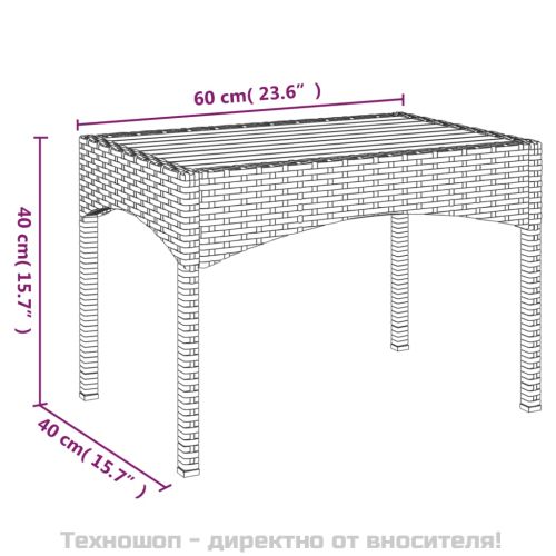 Градински трапезен комплект 4 части с възглавници сив полиратан