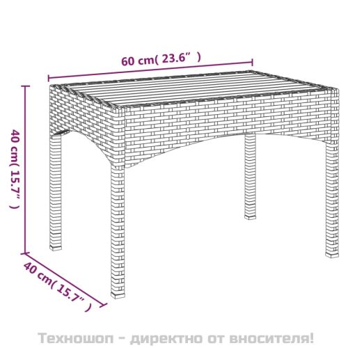 Градински трапезен комплект 4 части с възглавници сив полиратан