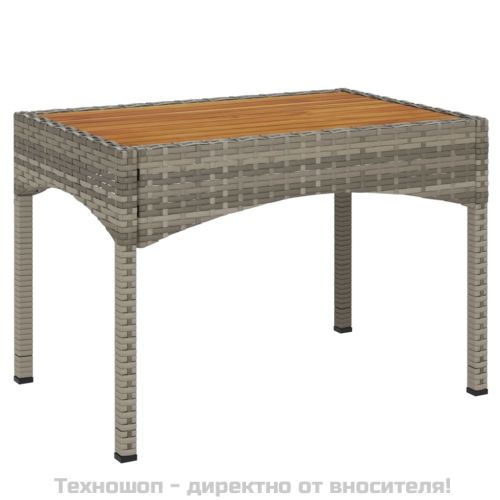 Градински трапезен комплект 5 части с възглавници сив полиратан