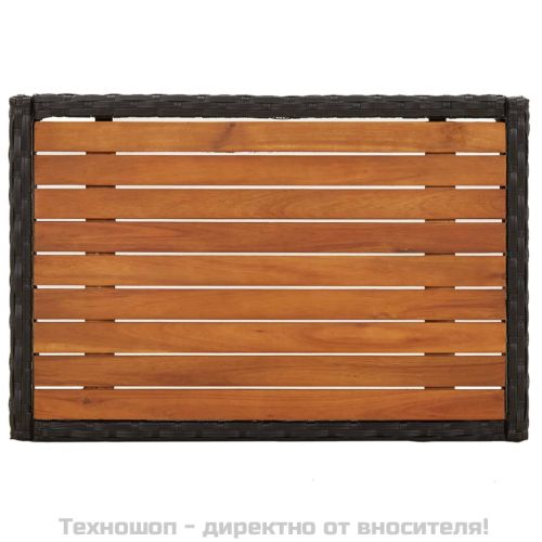 Градински трапезен комплект възглавници 5 части черен полиратан