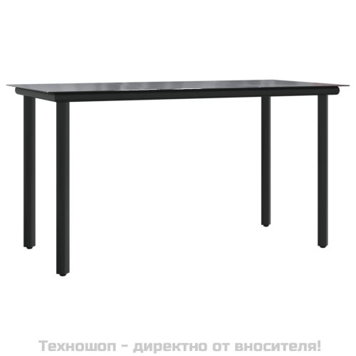 Градински комплект с възглавници 11 части черно/сиво полиратан