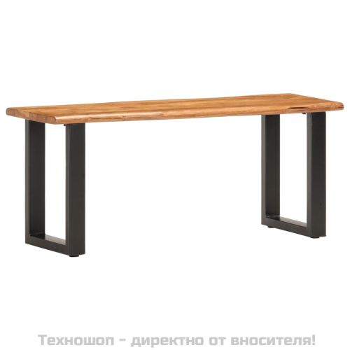 Пейка с "живи" ръбове, 110 см, акация масив и стомана