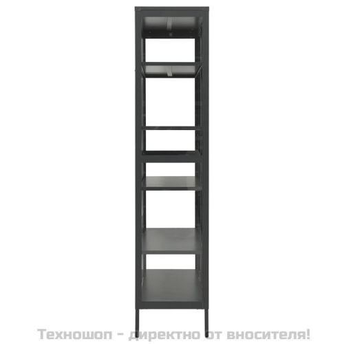 Витрина, антрацит, 90x40x180 см, стомана и закалено стъкло