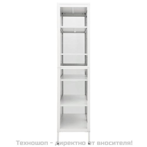 Витрина, бяла, 90x40x180 см, стомана и закалено стъкло
