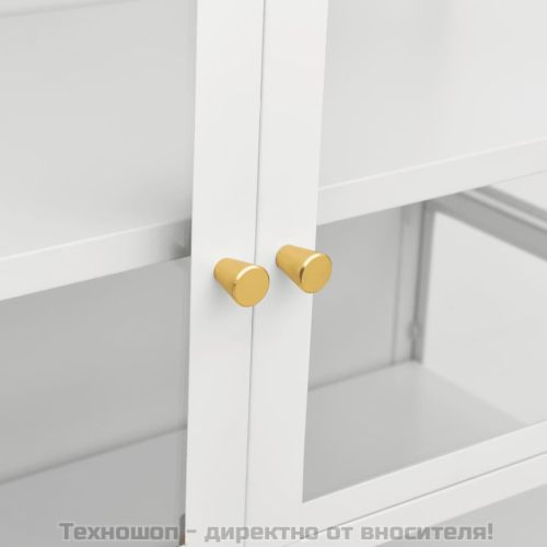 Витрина, бяла, 90x40x180 см, стомана и закалено стъкло