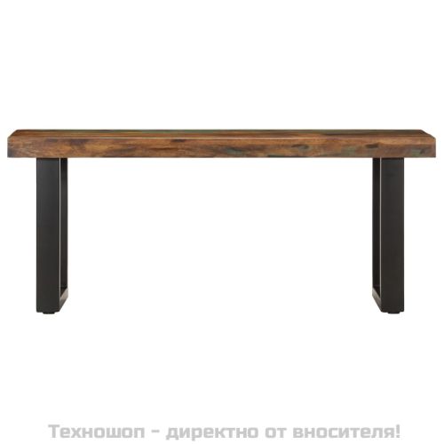 Пейка, 110 см, регенерирана дървесина масив и стомана