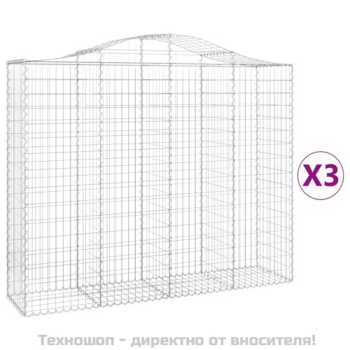 Габионни кошници арка 3 бр 200x50x160/180 см поцинковано желязо