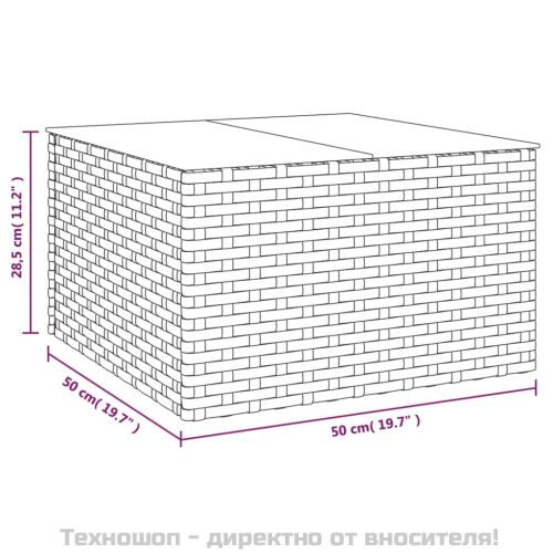 Градински комплект с възглавници, 2 части, кафяв, полиратан