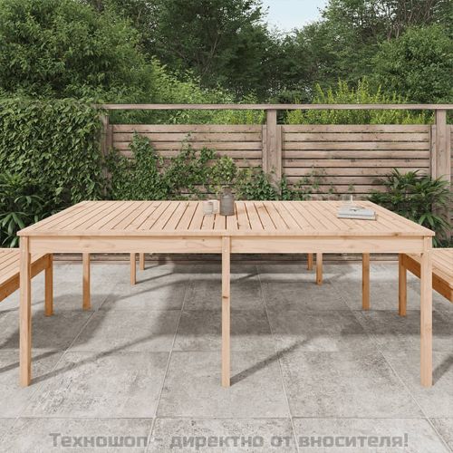 Градинска маса, 203,5x100x76 см, борово дърво масив