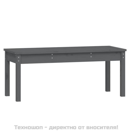 Градинска пейка сива 109x44x45 см борово дърво масив