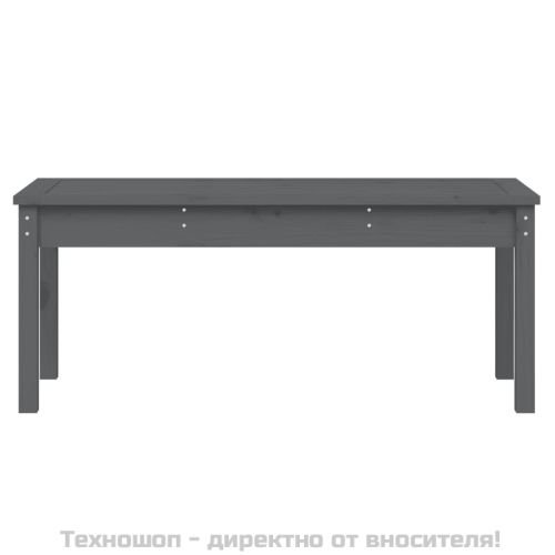 Градинска пейка сива 109x44x45 см борово дърво масив