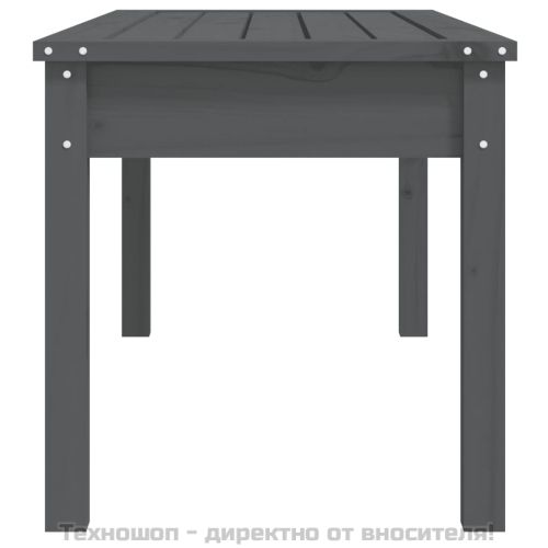 Градинска пейка сива 109x44x45 см борово дърво масив