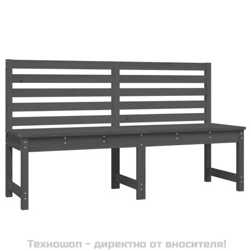 Градинска пейка сива 157,5 см борово дърво масив