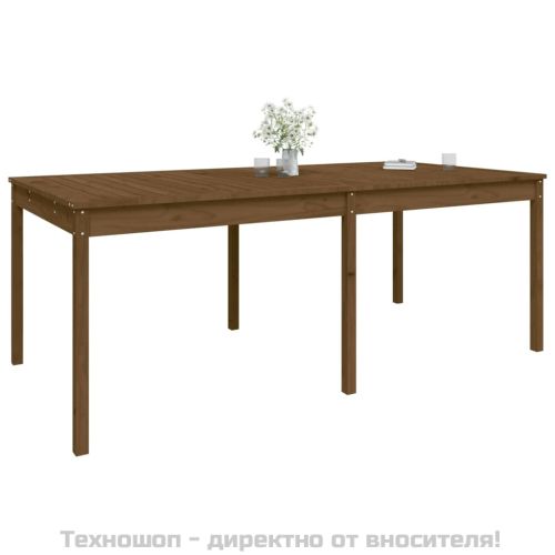 Градинска маса меденокафява 203,5x100x76 см борово дърво масив