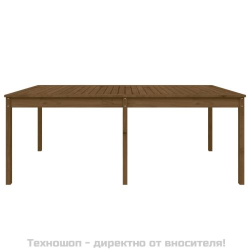 Градинска маса меденокафява 203,5x100x76 см борово дърво масив