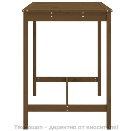 Градинска маса меденокафява 82,5x82,5x110 см борово дърво масив