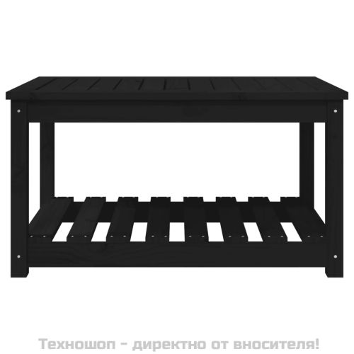Градинска маса черна 82,5x50,5x45 см масивна борова дървесина