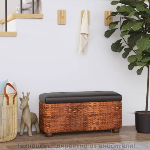 Пейки за съхранение, 2 бр, с кафяви възглавници, 69 см, папур