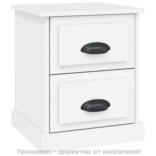 Нощно шкафче, бяло, 39x39x47,5 см, инженерно дърво