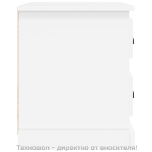 Нощно шкафче, бяло, 39x39x47,5 см, инженерно дърво