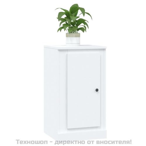 Страничен шкаф, бял, 37,5x35,5x67,5 см, инженерно дърво
