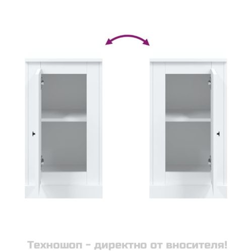Страничен шкаф, бял, 37,5x35,5x67,5 см, инженерно дърво