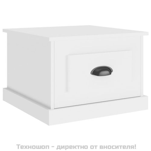 Кафе маса, бяла, 50x50x35 см, инженерно дърво