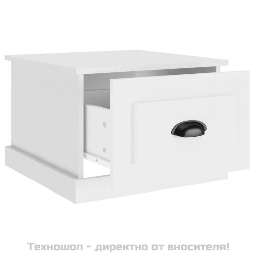 Кафе маса, бяла, 50x50x35 см, инженерно дърво
