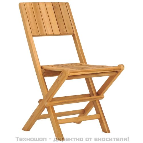 Градински трапезен комплект, 5 части, тиково дърво масив