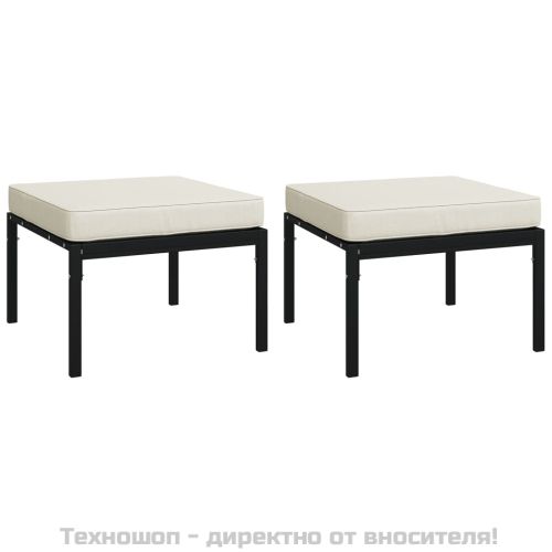 Градински лаундж комплект 7 части с пясъчни възглавници стомана