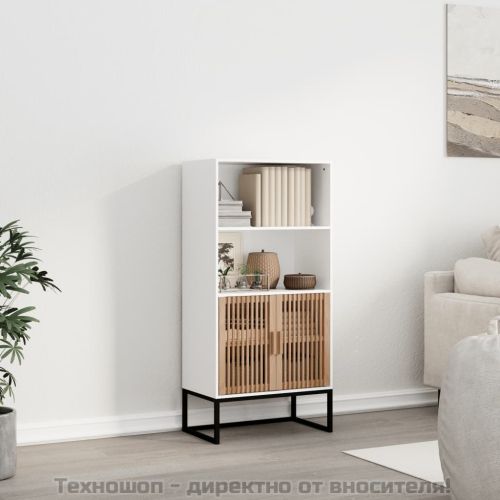 Висок шкаф, бял, 60x35x125 см, инженерно дърво