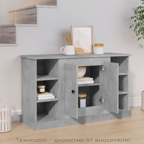 Сайдборд, бетонно сив, 100x35,5x60 см, инженерно дърво