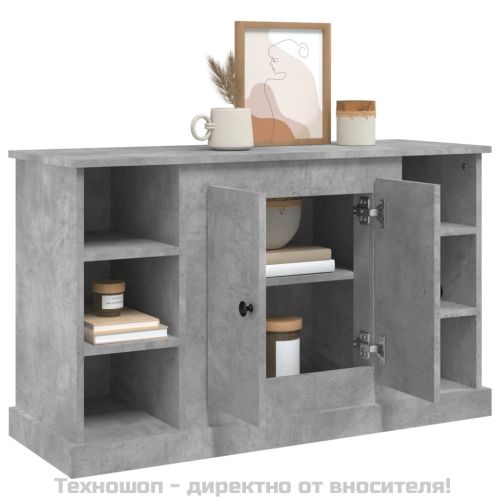 Сайдборд, бетонно сив, 100x35,5x60 см, инженерно дърво
