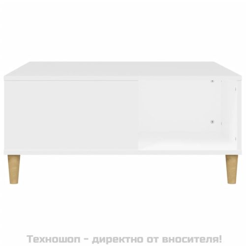 Кафе маса, бяла, 80x80x36,5 см, инженерно дърво
