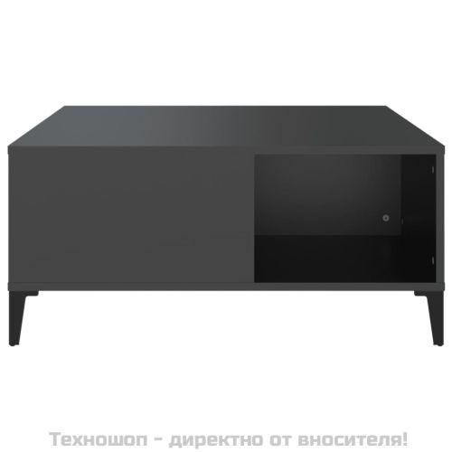 Кафе маса, черна, 80x80x36,5 см, инженерно дърво