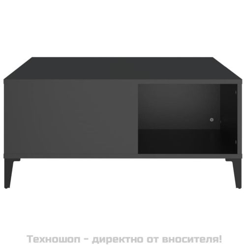 Кафе маса, черна, 80x80x36,5 см, инженерно дърво