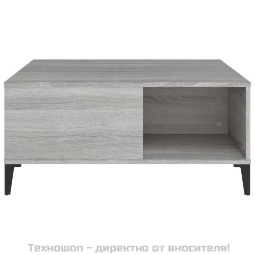 Кафе маса, сив сонома, 80x80x36,5 см, инженерно дърво