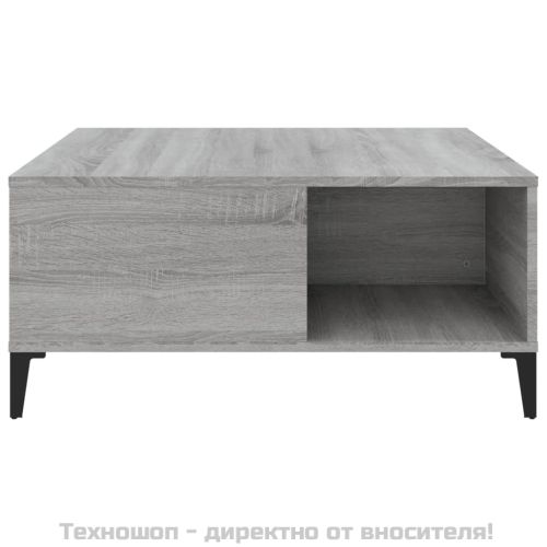 Кафе маса, сив сонома, 80x80x36,5 см, инженерно дърво